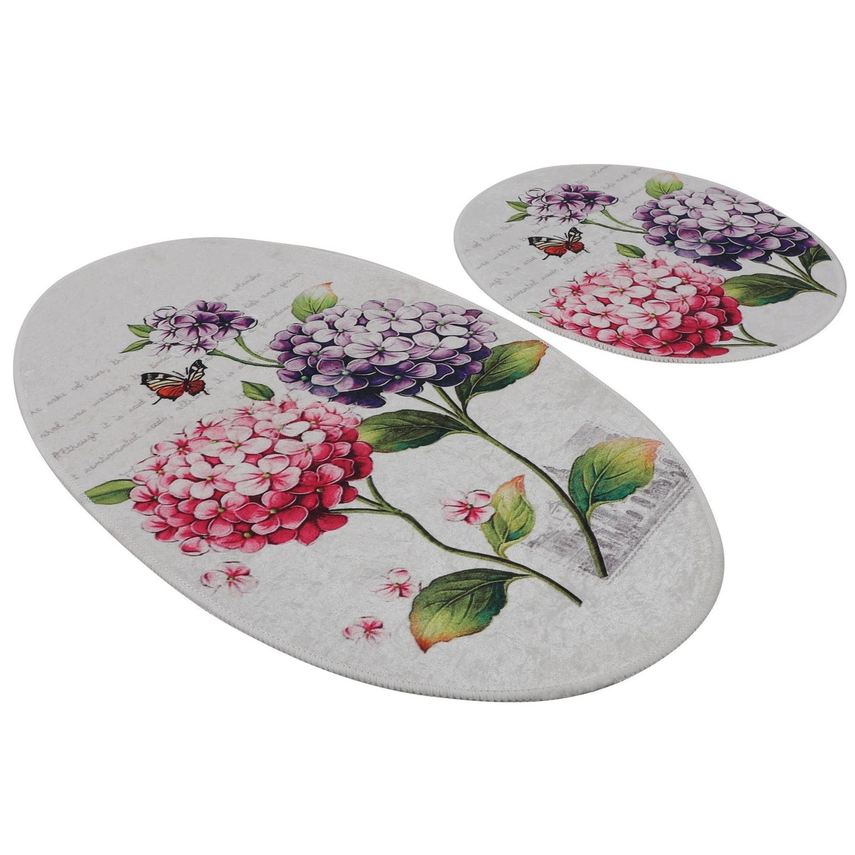 Set alfombras de baño 2 pzs flores rosa y lila (4)