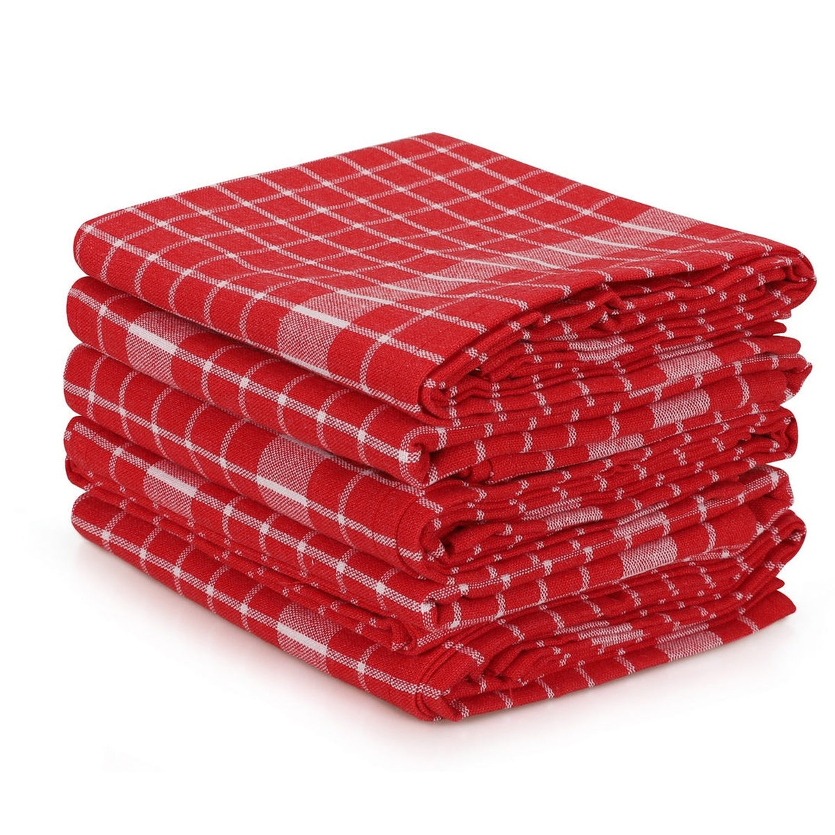Set paños de cocina 10 pzs rojo y blanco