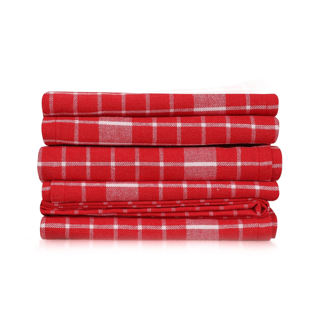 Set paños de cocina 10 pzs rojo y blanco (2)
