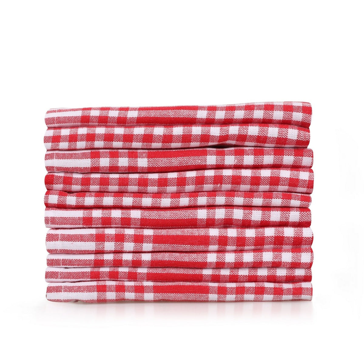 Set paños de cocina 10 pzs rojo claro y blanco (2)
