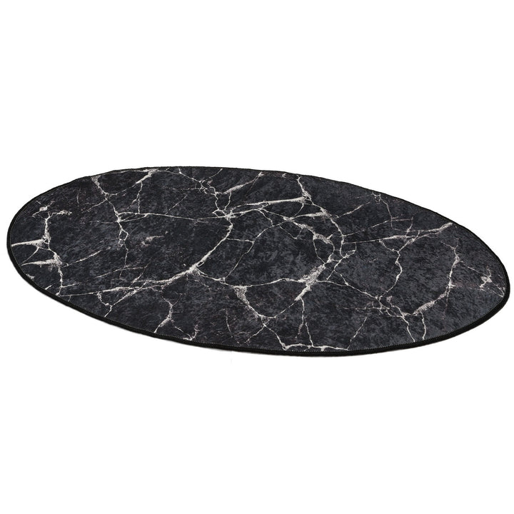 Alfombra de baño negro azul marino y blanco