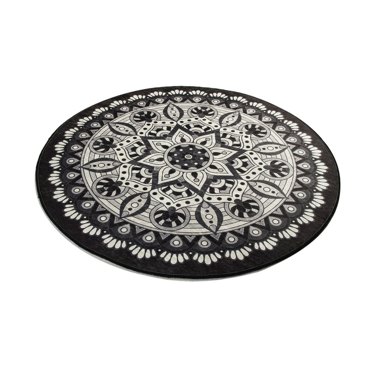 Alfombra de baño negro y gris