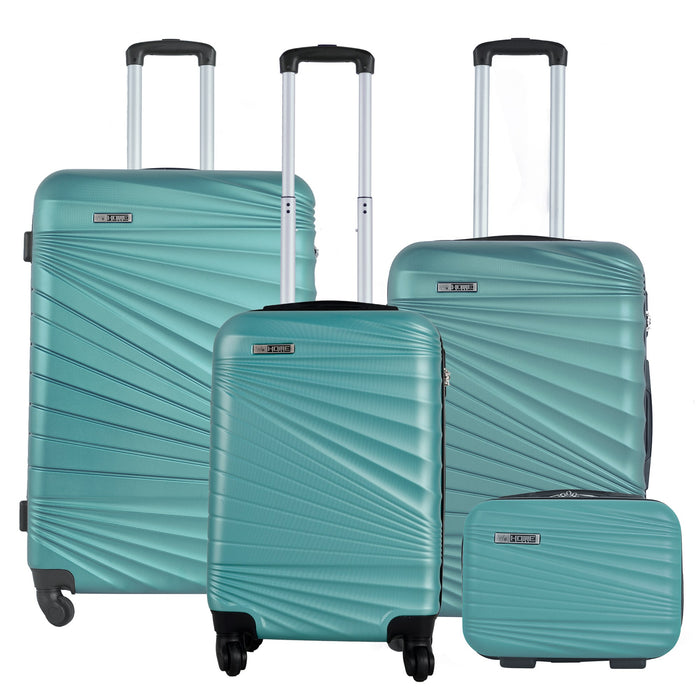 Juego maletas rígidas 4 pzs azul turquesa claro