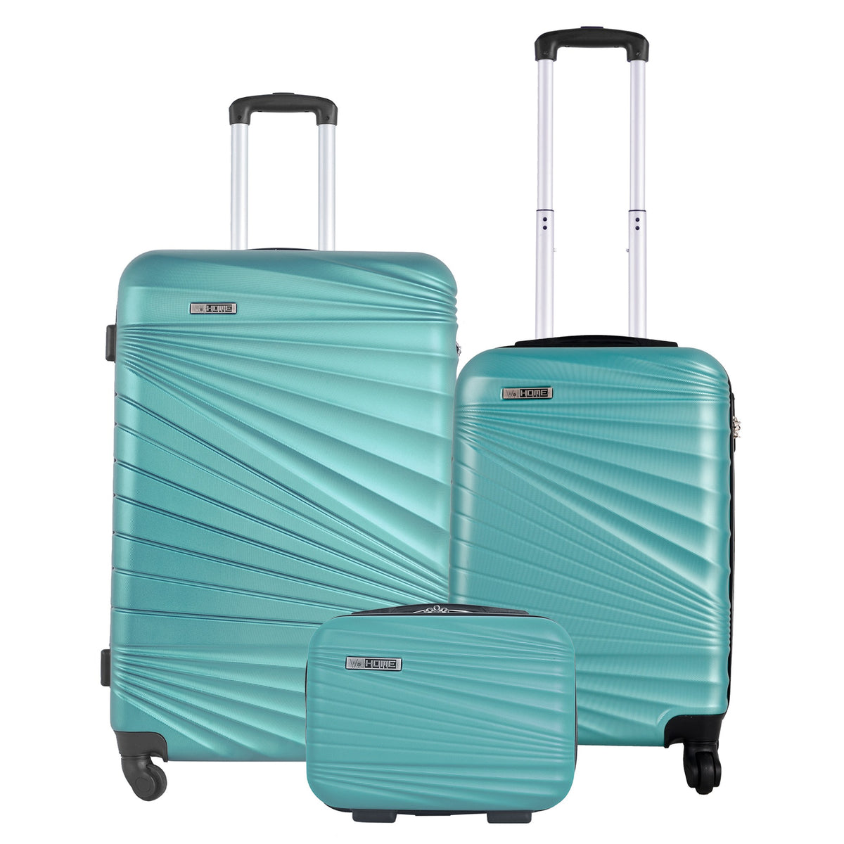 Juego maletas rígidas 3 pzs azul turquesa claro