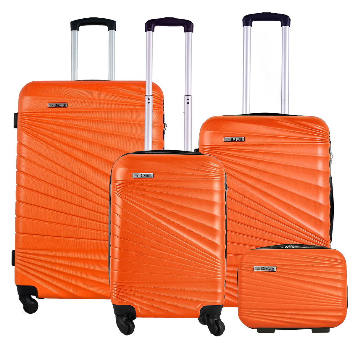 Juego maletas rígidas 4 pzs naranja coral