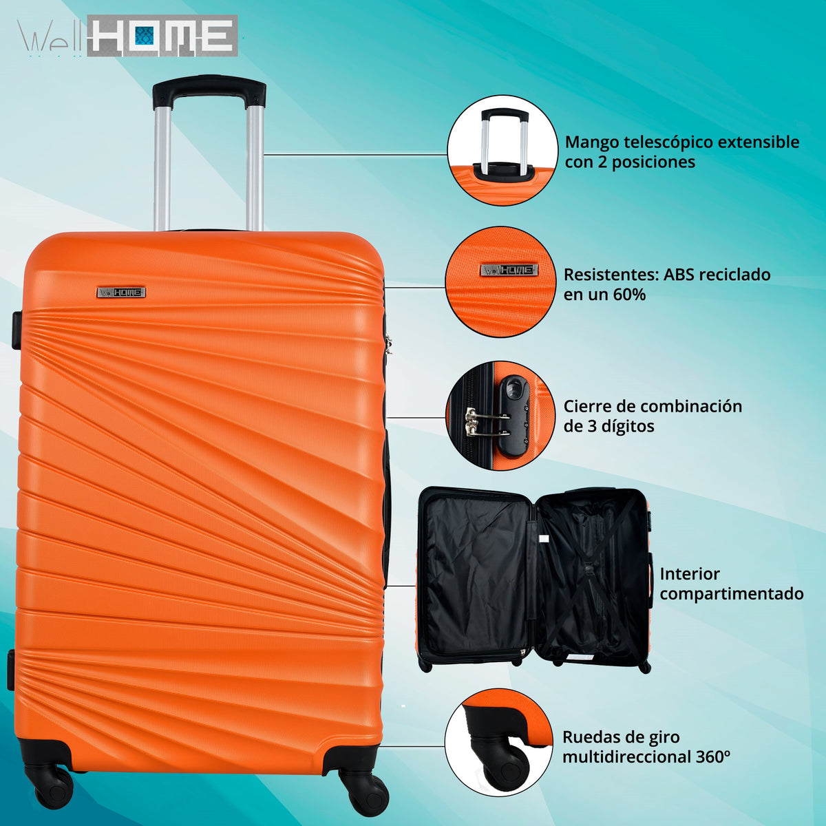 Juego maletas rígidas 4 pzs naranja coral (3)