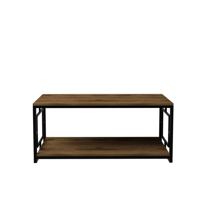 Mesa de centro metal con almacenamiento 120x50x60 cm