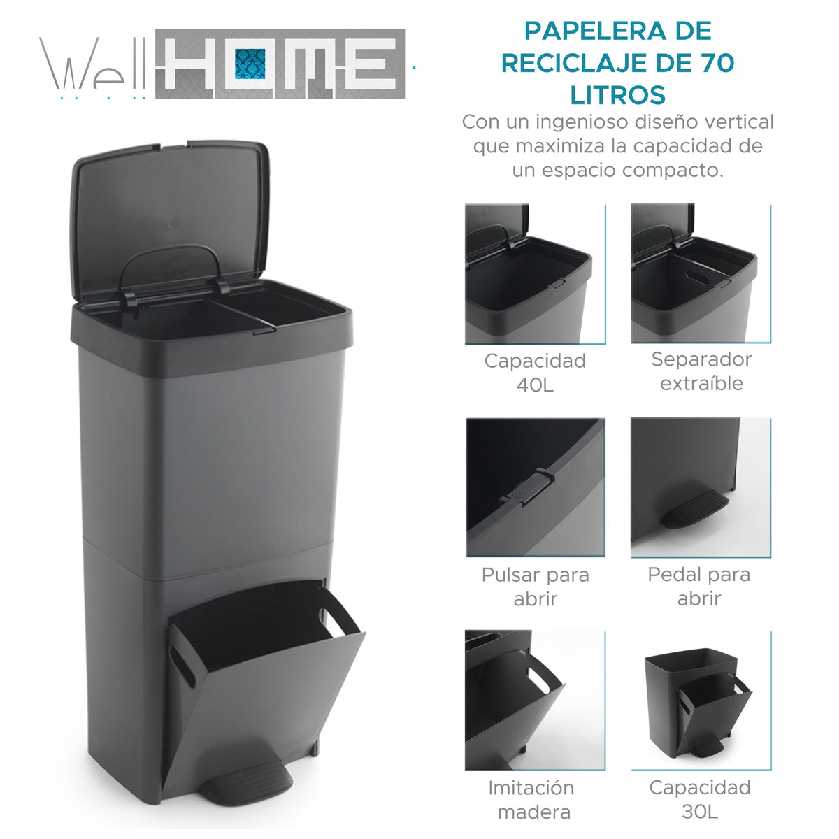 Cubo de basura 70L vertical 2 compartimentos 76cm (3)