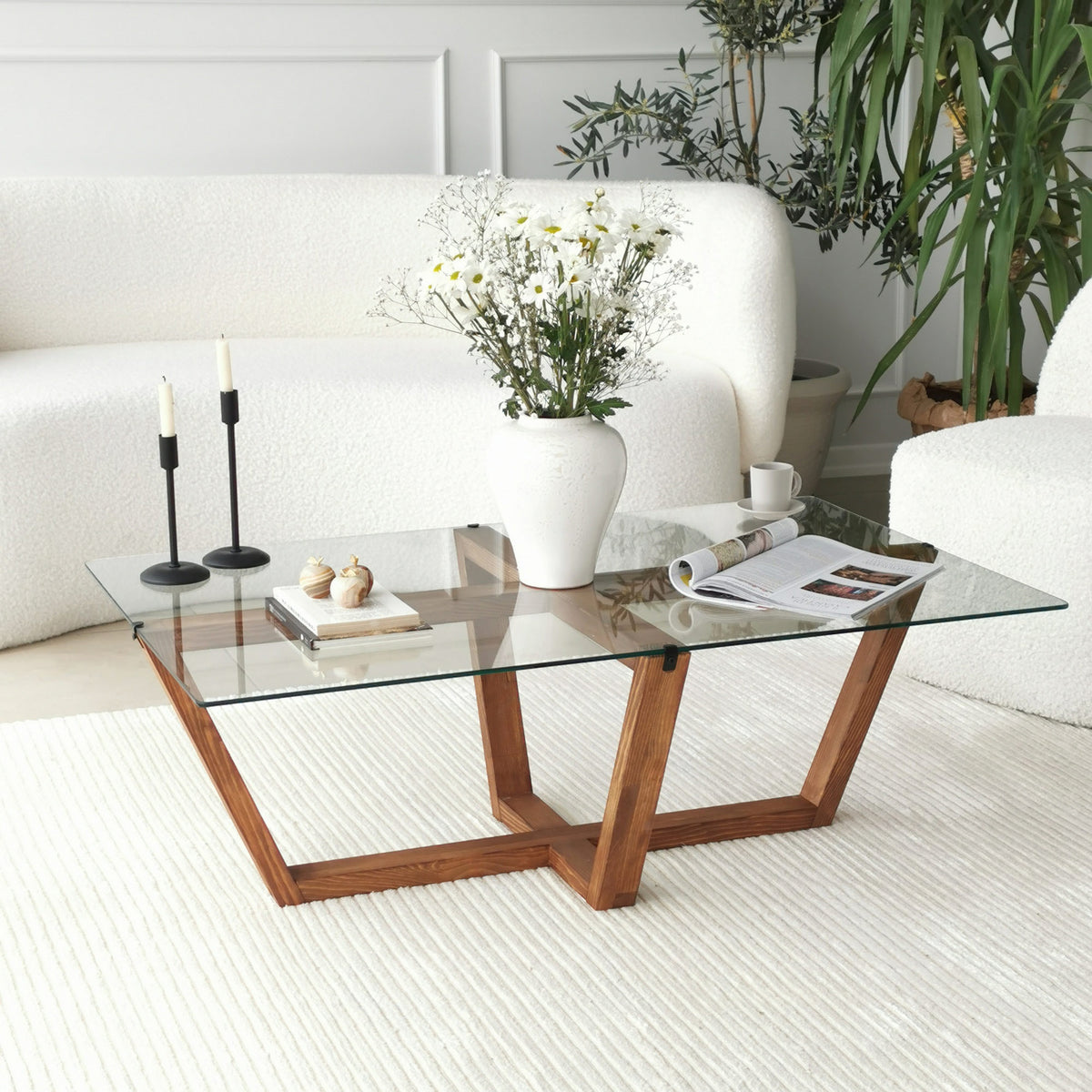 Mesa de centro vidrio templado y melamina nogal 105x65x35cm (3)