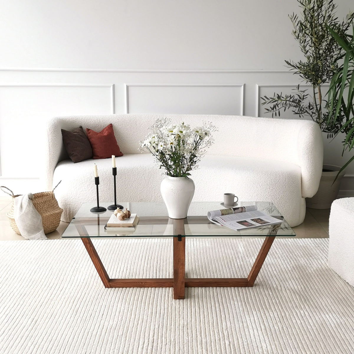 Mesa de centro vidrio templado y melamina nogal 105x65x35cm (4)