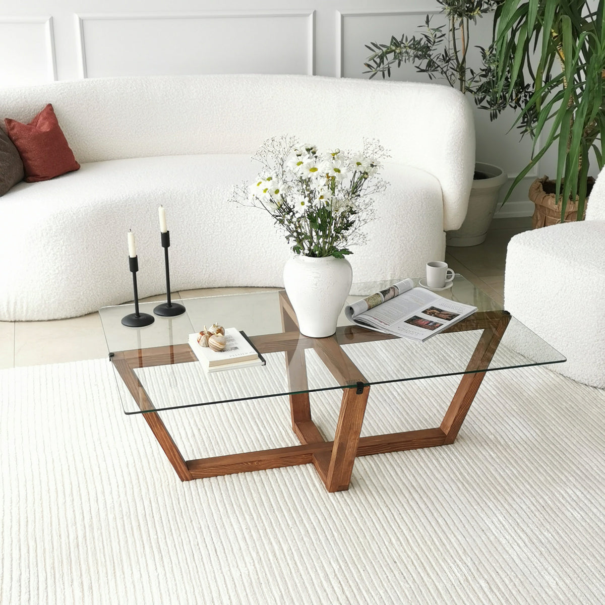 Mesa de centro vidrio templado y melamina nogal 105x65x35cm (5)