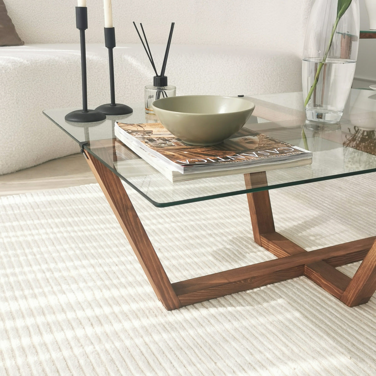 Mesa de centro vidrio templado y melamina nogal 105x65x35cm (7)