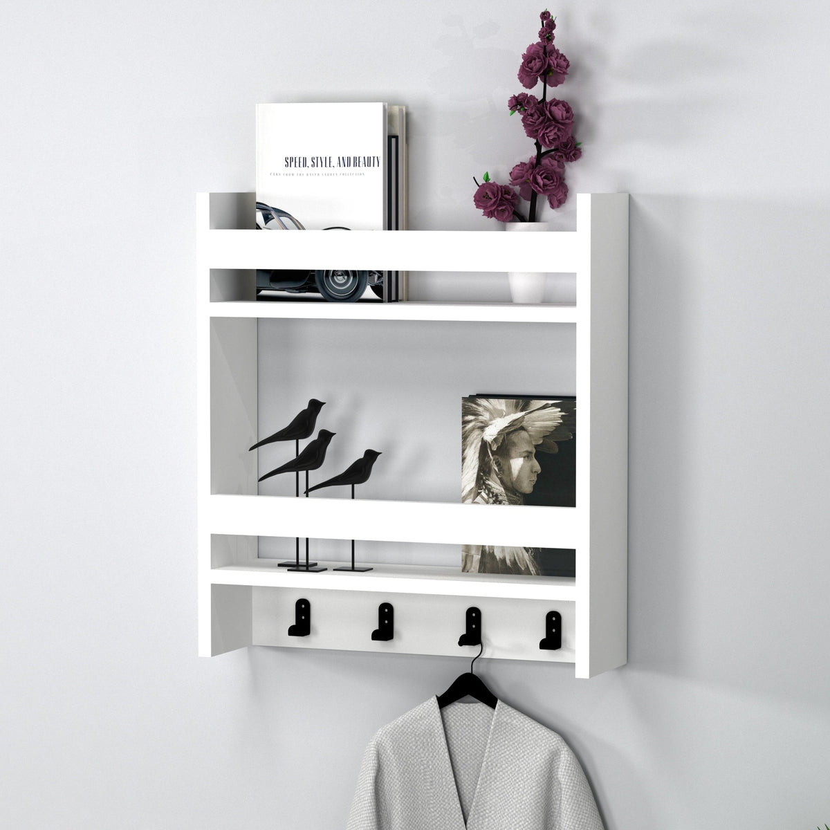 Estantería de pared blanco 60x53x14 cm (5)