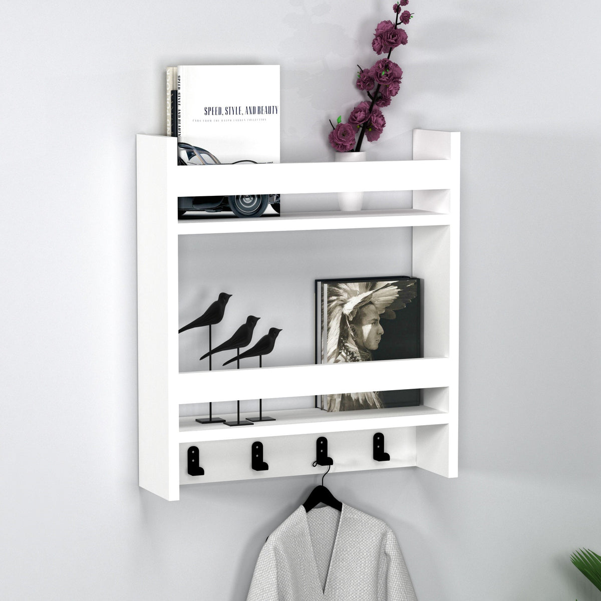 Estantería de pared blanco 60x53x14 cm (6)