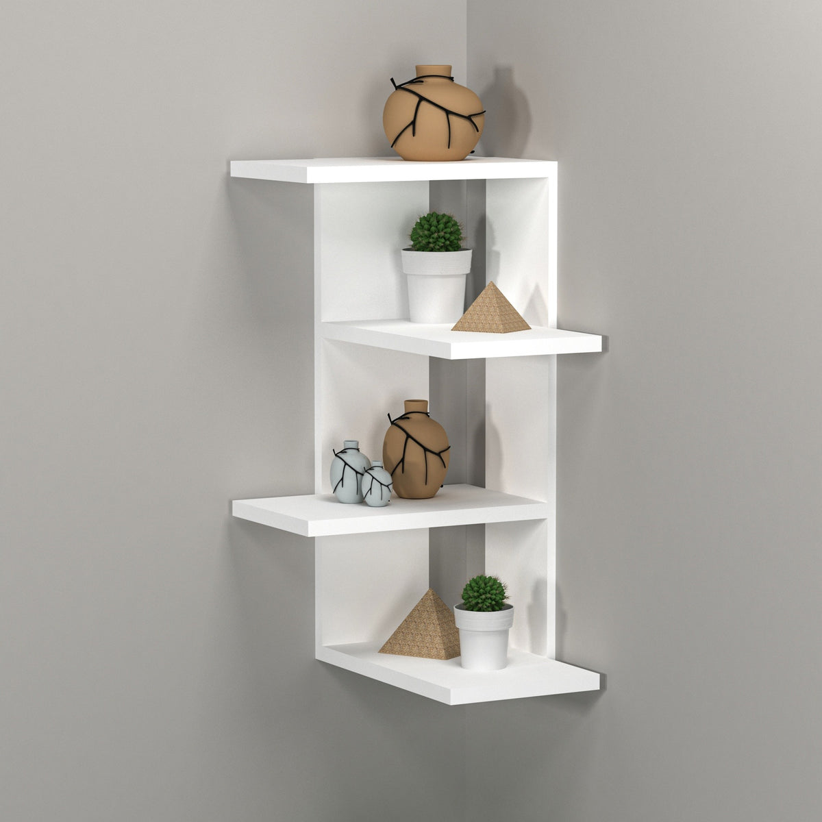 Estantería de pared blanco 60x31x31 cm (3)