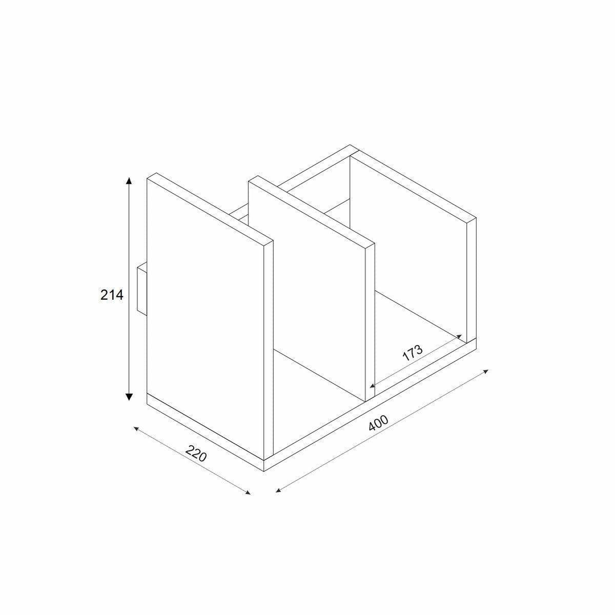 Estantería de pared nogal 22x40x22 cm (2)