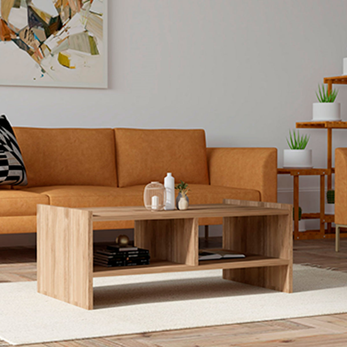 Mesa de centro madera nogal 90x50x35 cm (4)