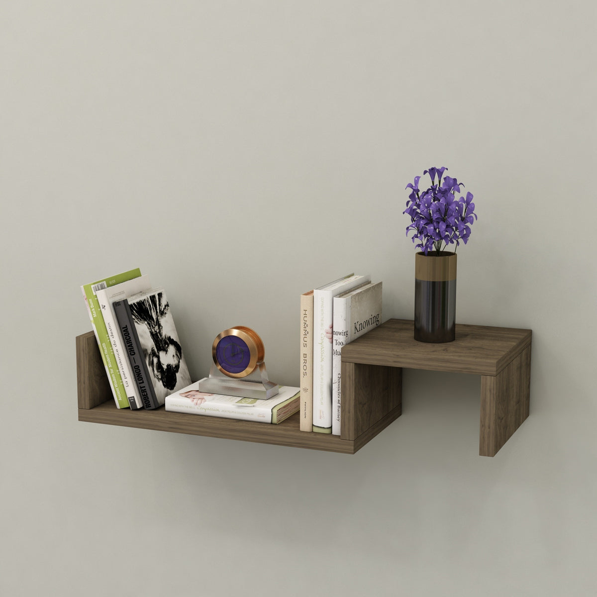 Estantería de pared nogal 12x56x19 cm (5)