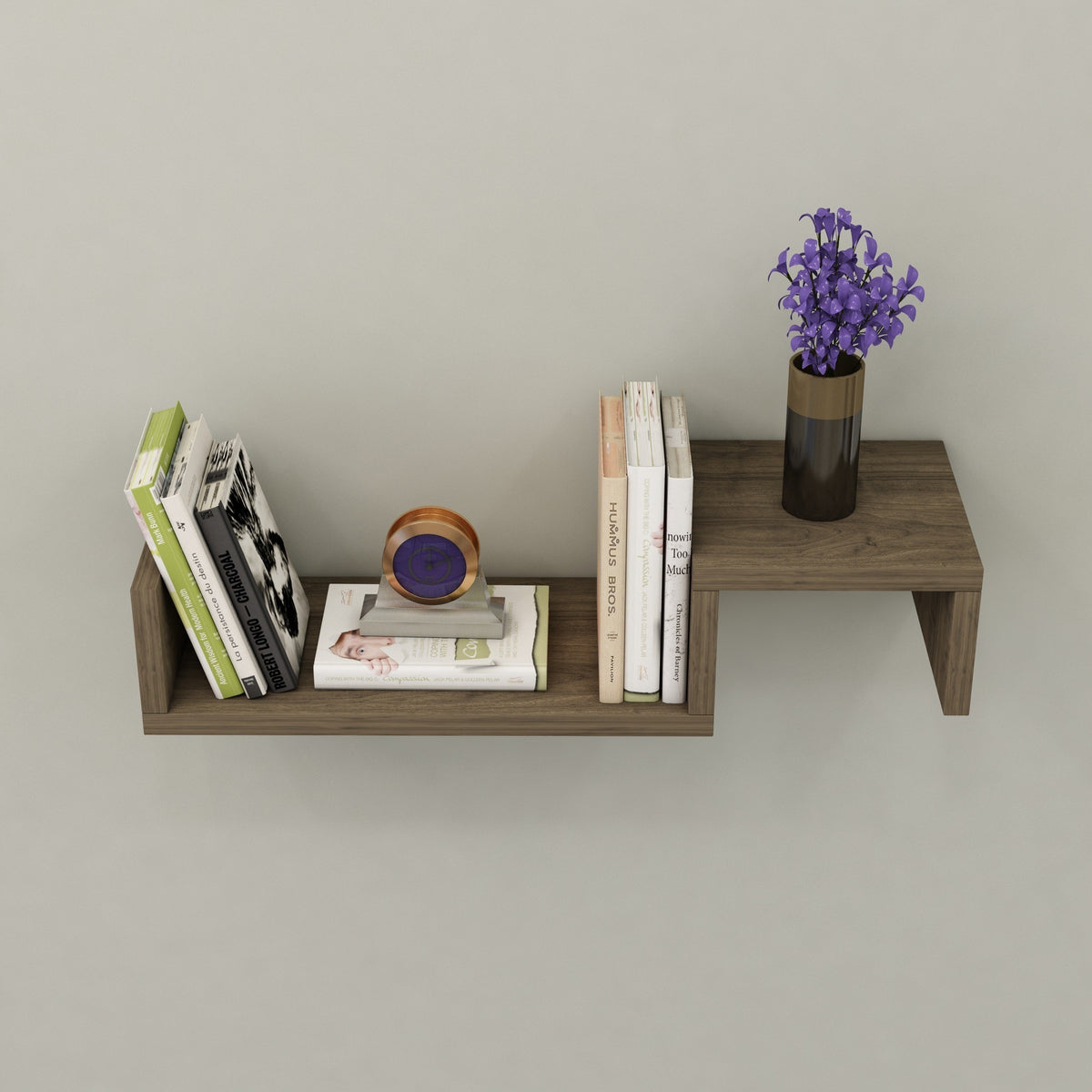 Estantería de pared nogal 12x56x19 cm (6)