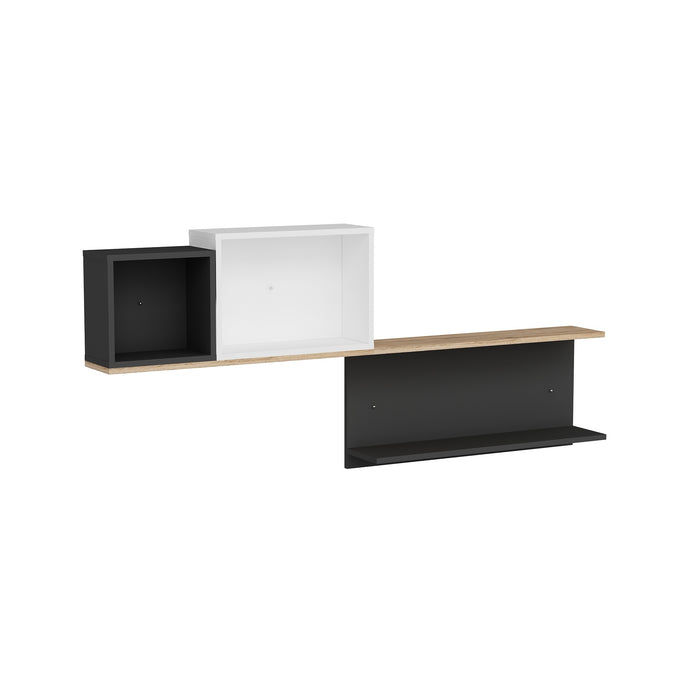 Estantería de pared pino atlántico antracita blanco 80x180x19 cm