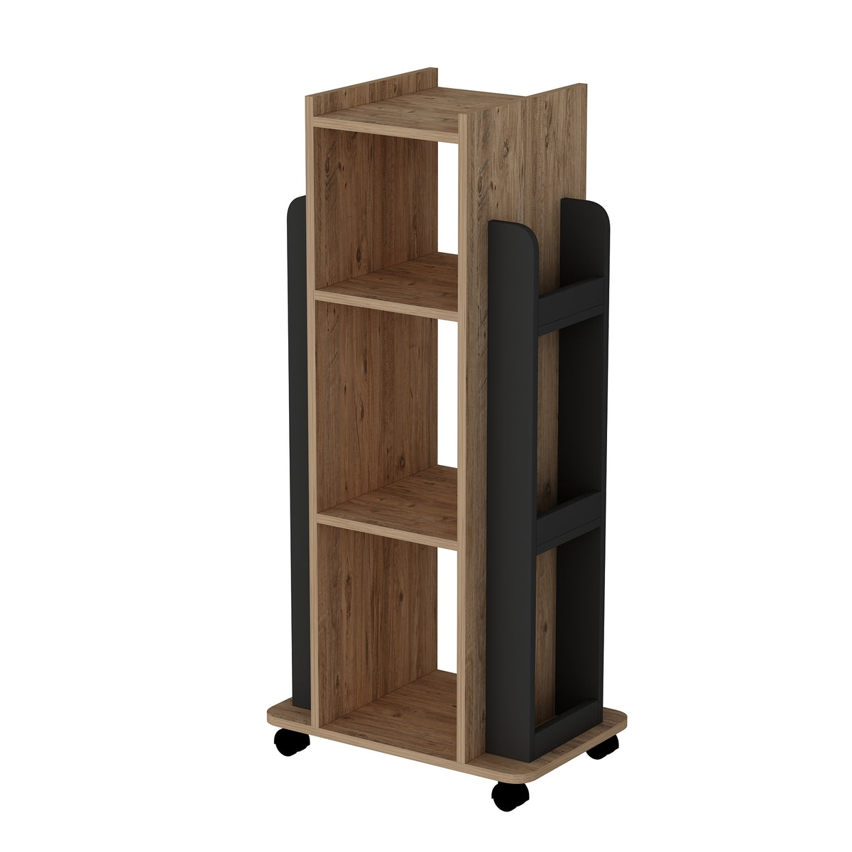 Librería melamina pino atlántico y antracita 120x40x60 cm