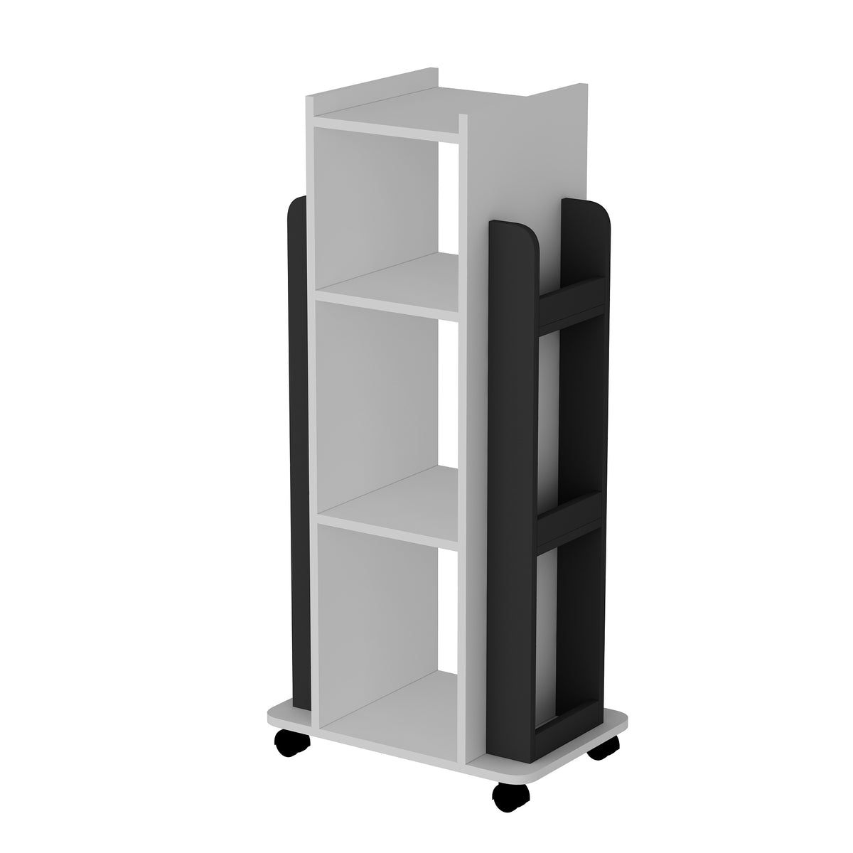 Librería melamina blanco y antracita 120x40x60 cm