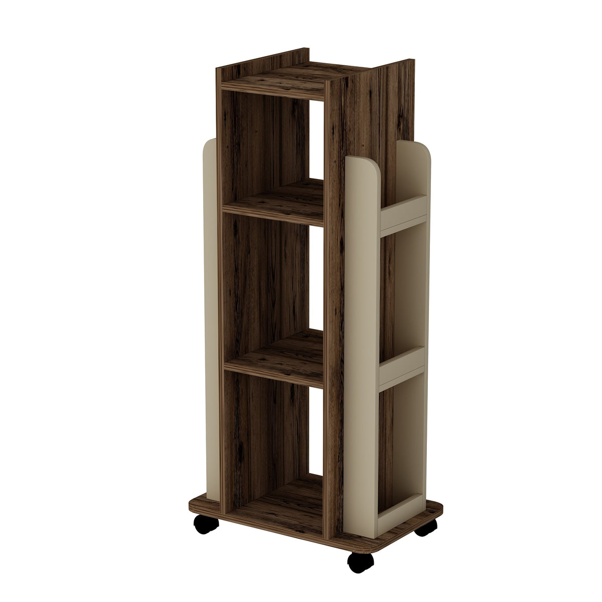 Librería melamina nogal claro y beige 120x40x60 cm