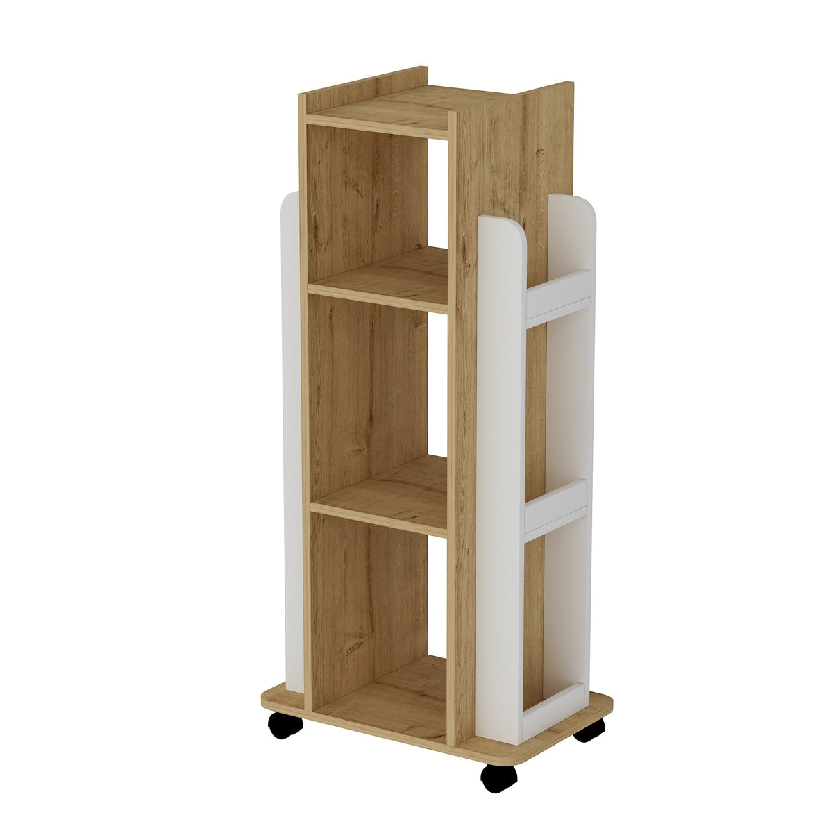 Librería melamina roble zafiro y blanco 120x40x60 cm