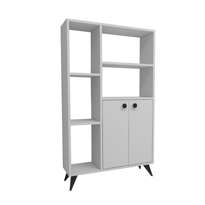 Librería melamina blanco 123x80x25 cm