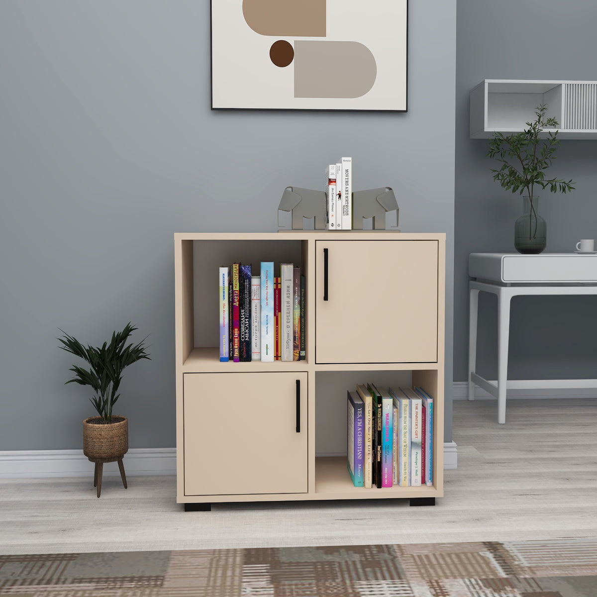 Librería melamina beige 75x72x35 cm (3)
