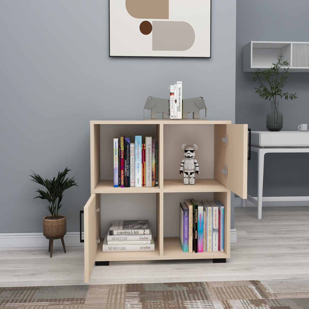 Librería melamina beige 75x72x35 cm (4)