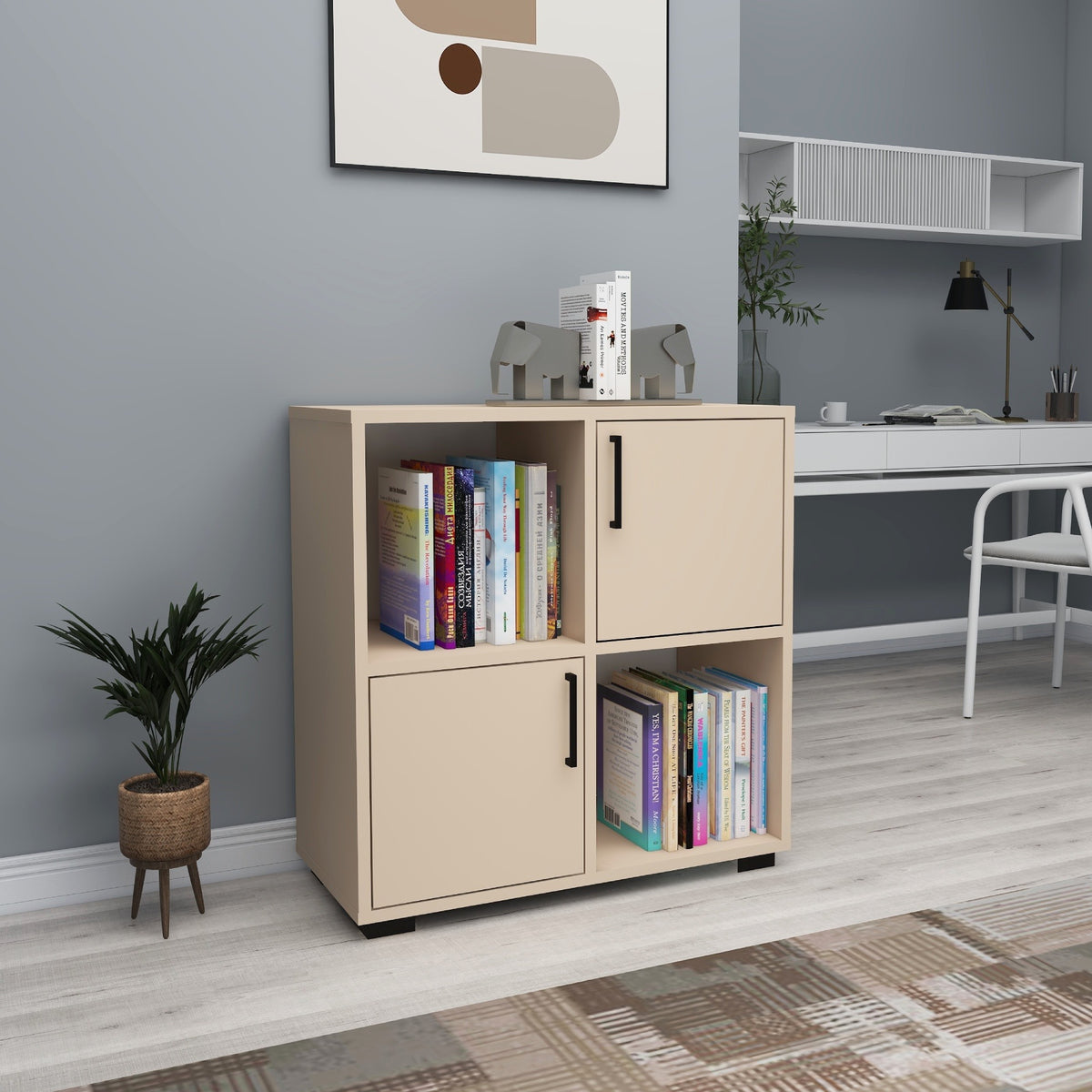 Librería melamina beige 75x72x35 cm (5)