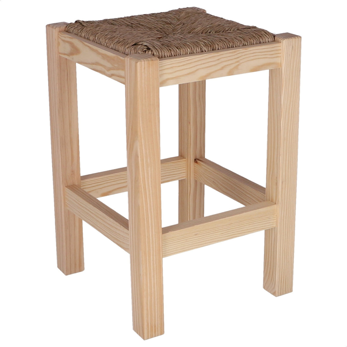 Banqueta rústica baja cuadrada madera sin barniz 32x32x48 cm (8)