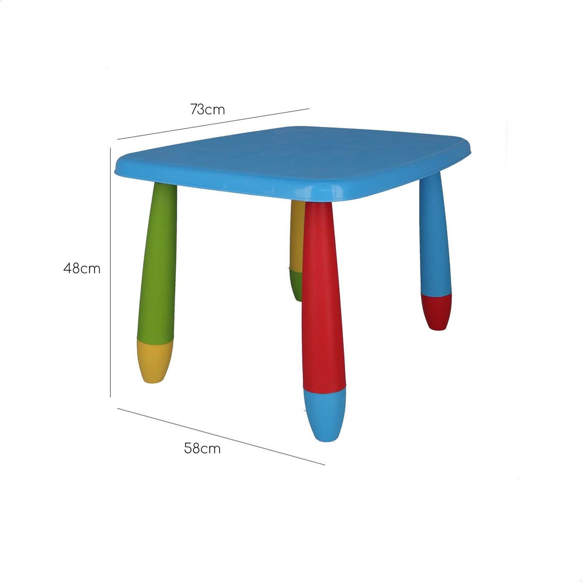 Mesita infantil rectangular plástico azul 73x58x48 cm (3)