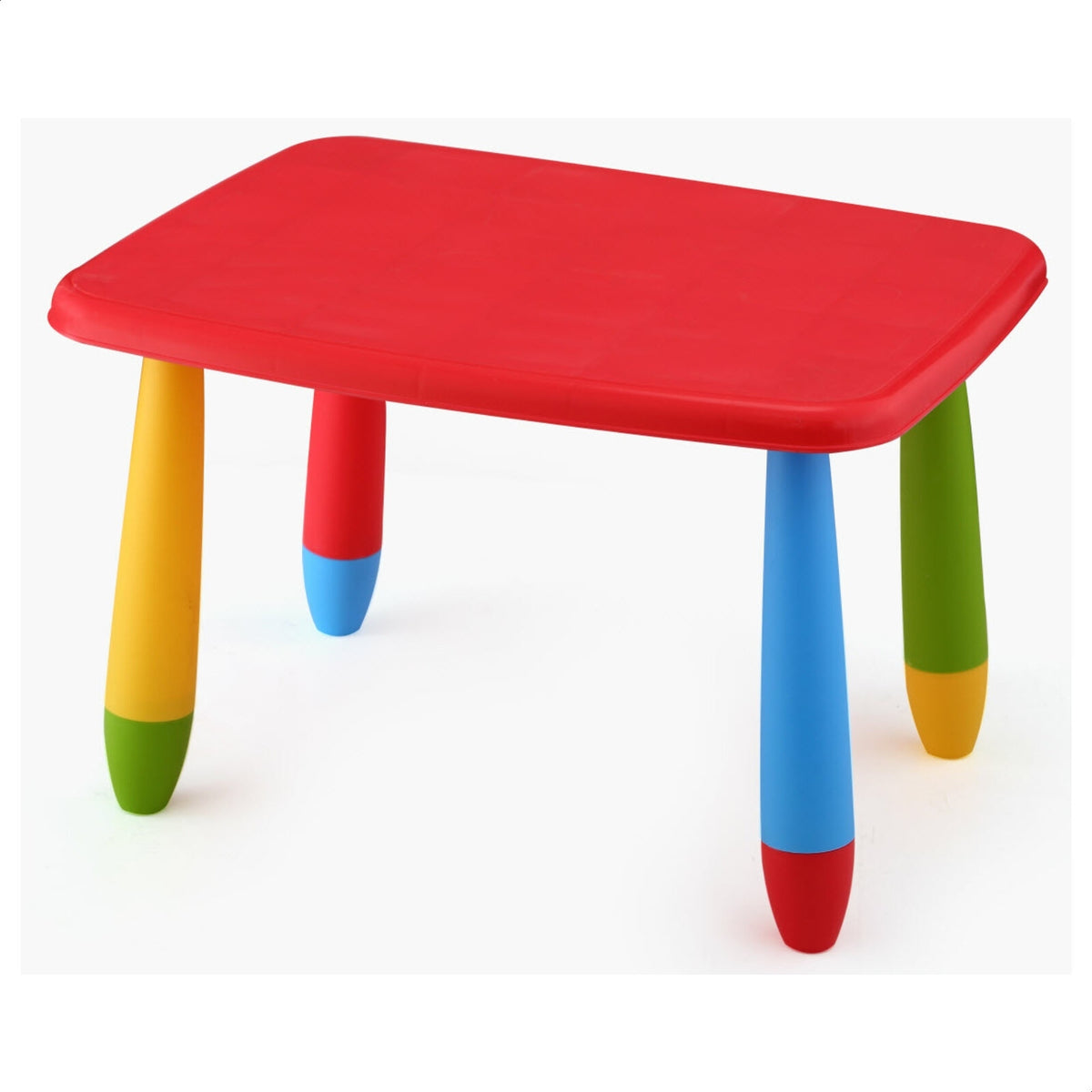 Mesita infantil rectangular plástico rojo 73x58x48 cm