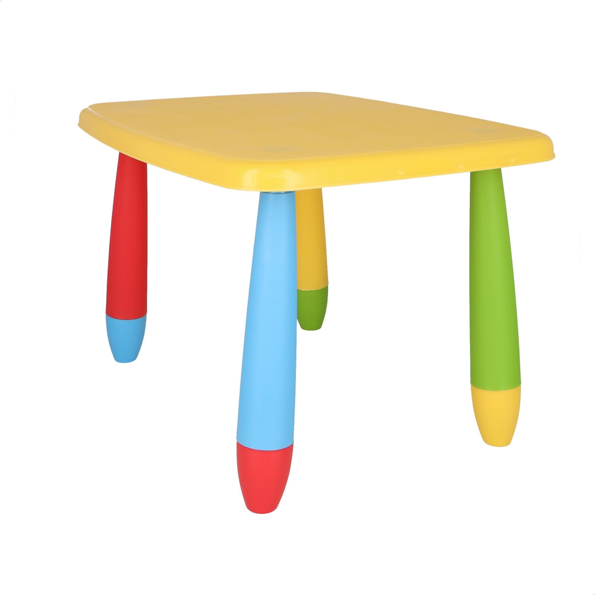 Mesita infantil rectangular plástico amarillo 73x58x48 cm
