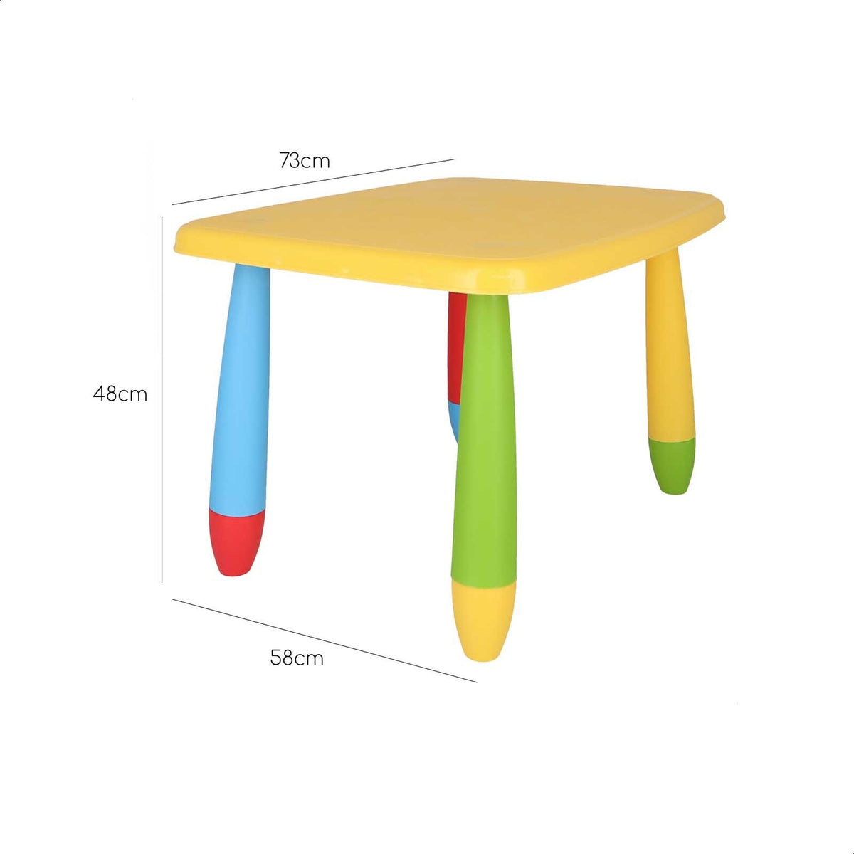 Mesita infantil rectangular plástico amarillo 73x58x48 cm (3)