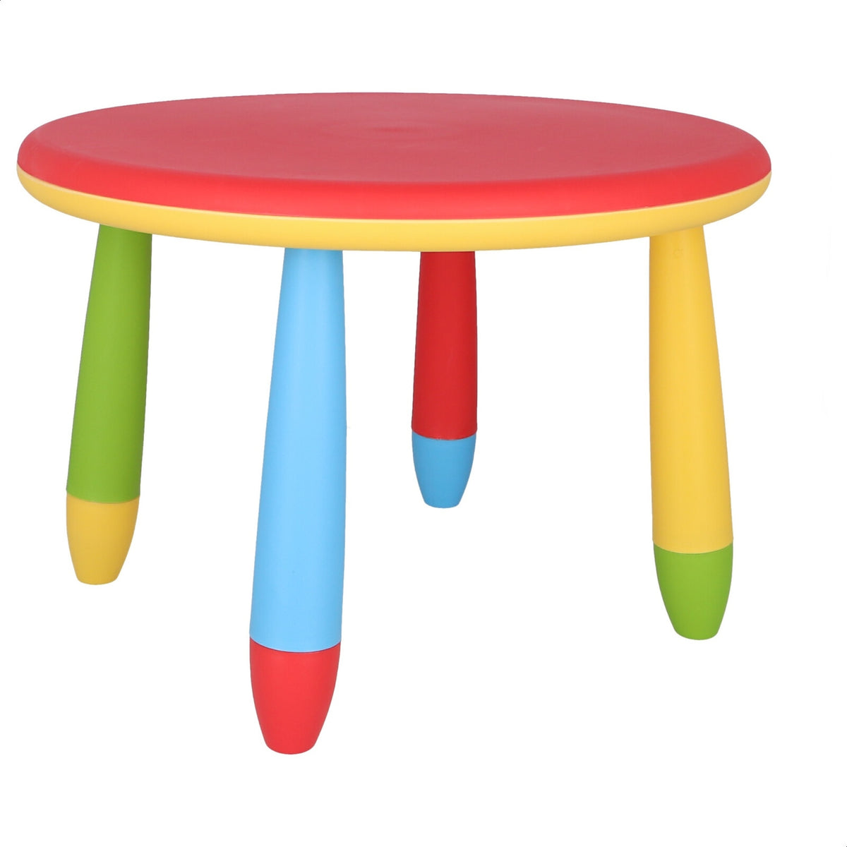 Mesita infantil redonda plástico rojo Ø70xH48 cm