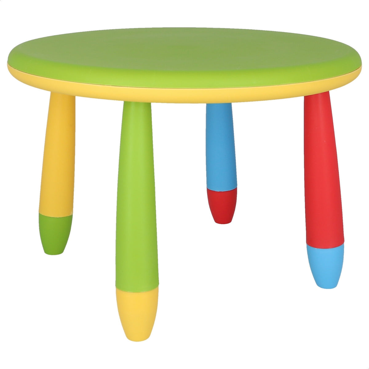 Mesita infantil redonda plástico verde Ø70xH48 cm