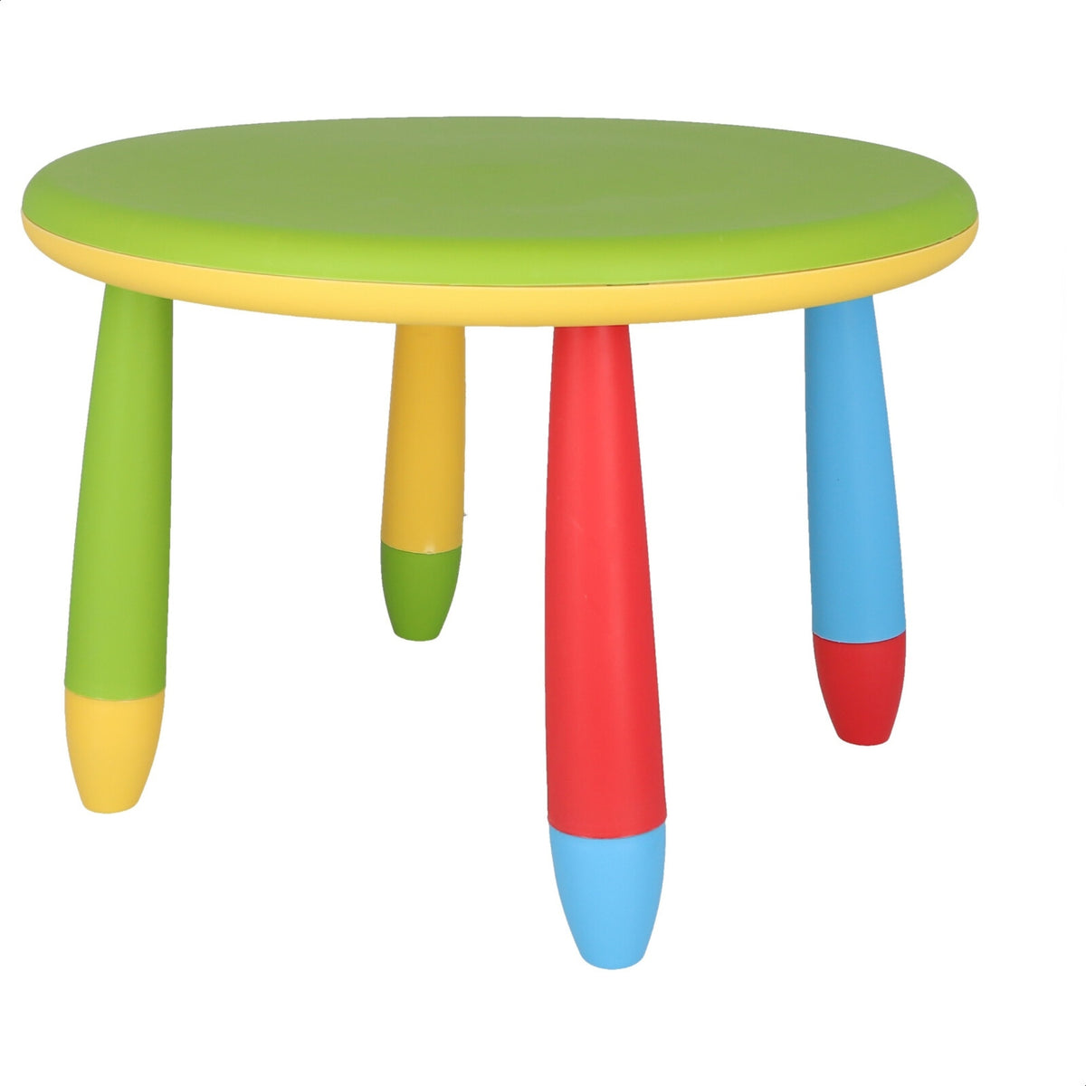 Mesita infantil redonda plástico verde Ø70xH48 cm (5)