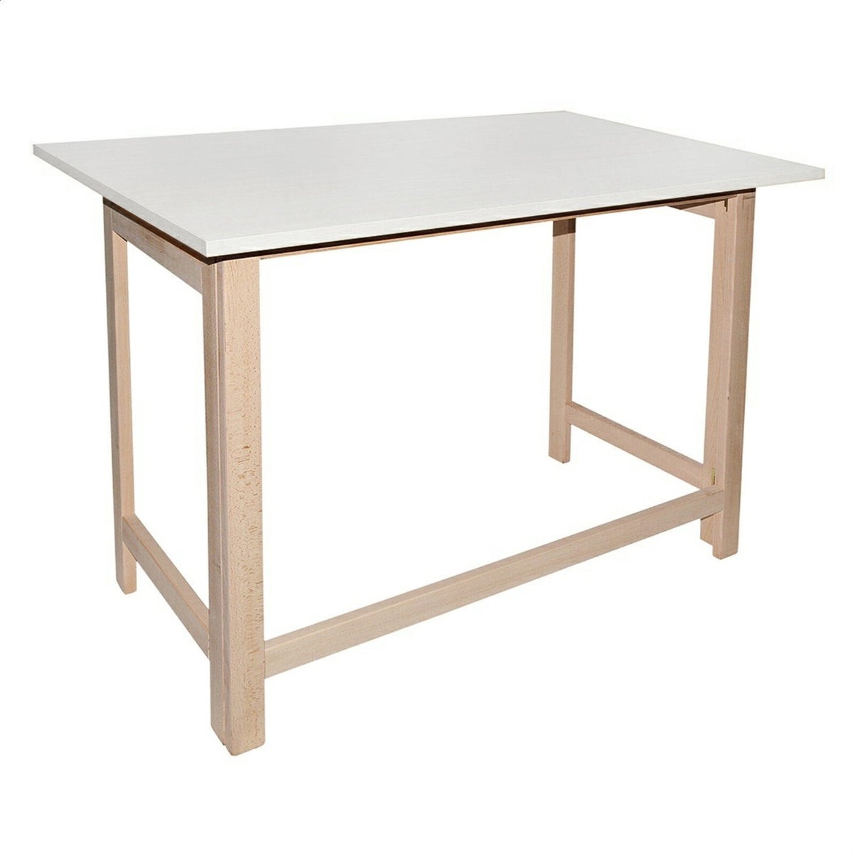 Mesa plegable blanca madera sin barniz 100x60x75 cm
