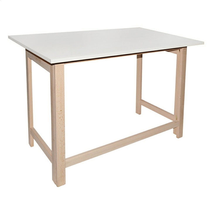 Mesa plegable blanca madera sin barniz 100x60x75 cm