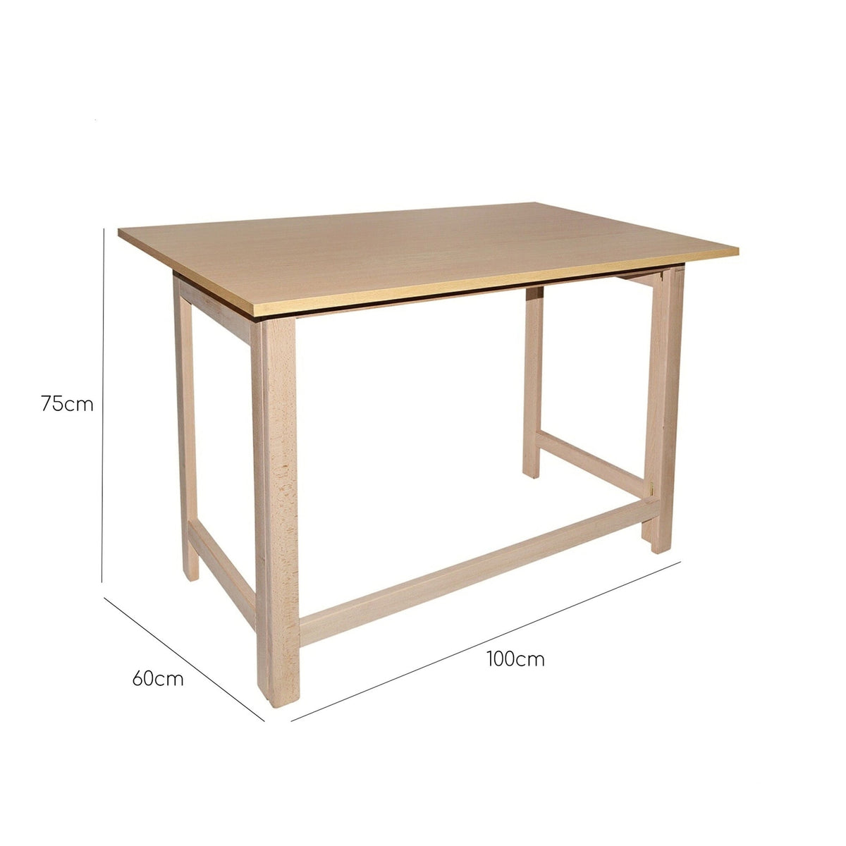 Mesa plegable madera natural sin barniz 100x60x75 cm (3)
