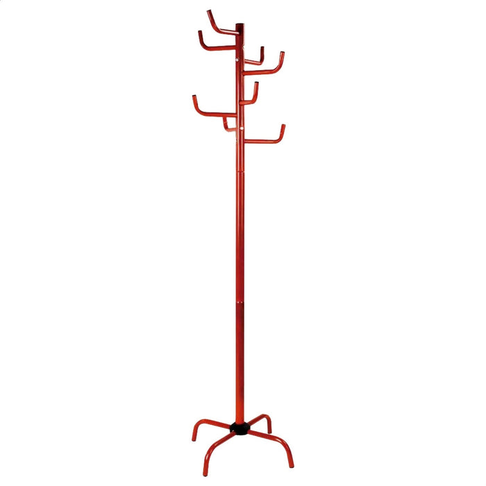 Perchero metálico rojo 8 perchas 50x50x183 cm