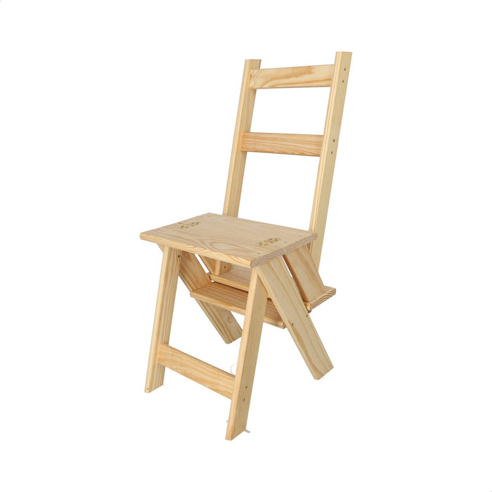 Silla escalera plegable madera sin barniz 39x53x91 cm