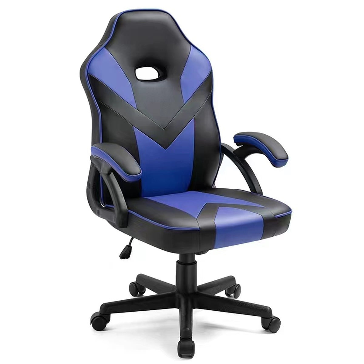 Silla gaming ergonómica azul con reposabrazos regulable en altura