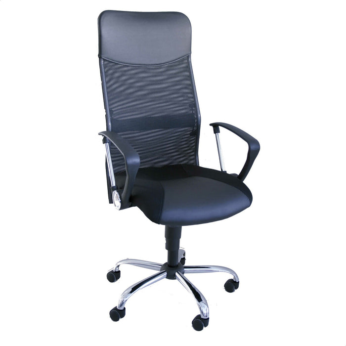 Silla de oficina metal y polipiel 62x70x110 cm