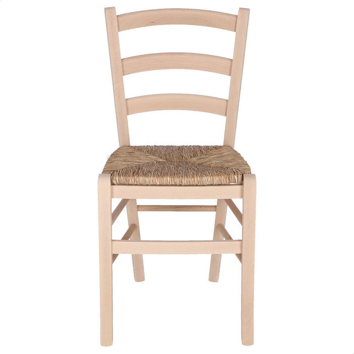 Silla rústica asiento de anea sin barniz 42x41x87 cm