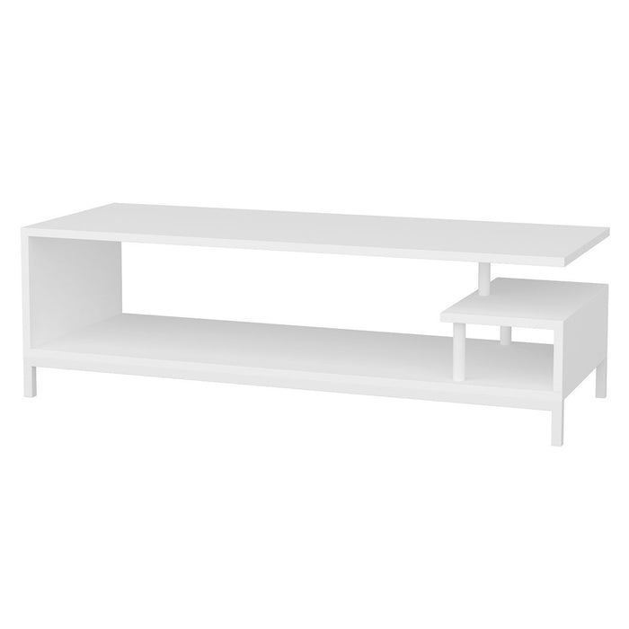 Mesa de TV melamina blanca 120x44,6x37,6cm aglomerado rechapado