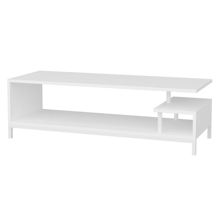 Mesa de TV melamina blanca 120x44,6x37,6cm aglomerado rechapado